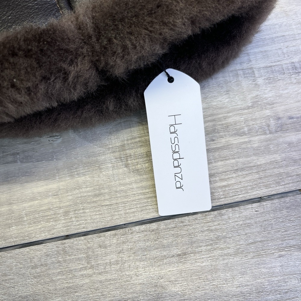 Harssidanzar Winter Fishing Hats S Men Or Women Lambskin Shearling Leather Nwt - Picture 6 of 11